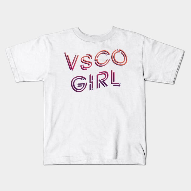 Vsco girl quotes lettering Kids T-Shirt by carolphoto